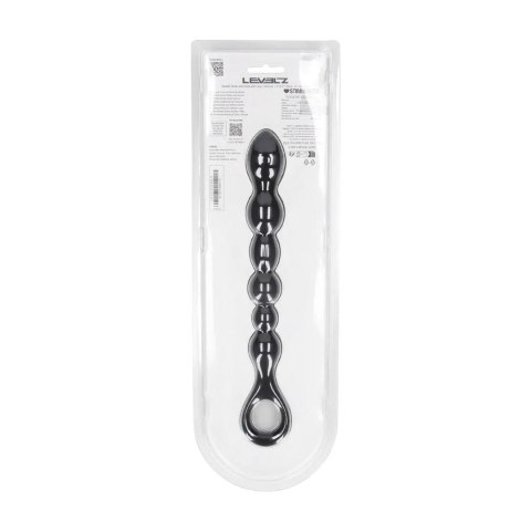 Beaded Snake Silicone Anal Probe with Loop - Black Levelz by Shots