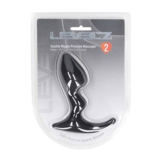 Double Ripple Silicone Prostate Massager - Black Levelz by Shots
