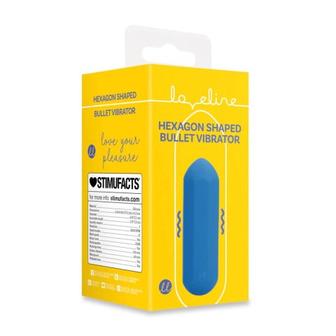 Hexagon Shaped Bullet Vibrator - Jetset Blue Loveline