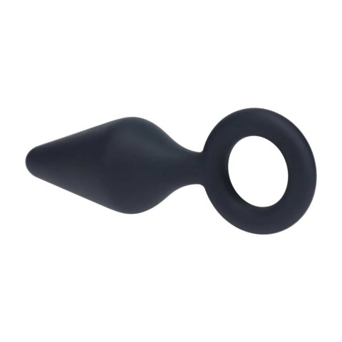 Silicone Anal Plug with Loop - L - Black Levelz
