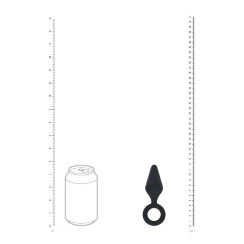 Silicone Anal Plug with Loop - S - Black Levelz