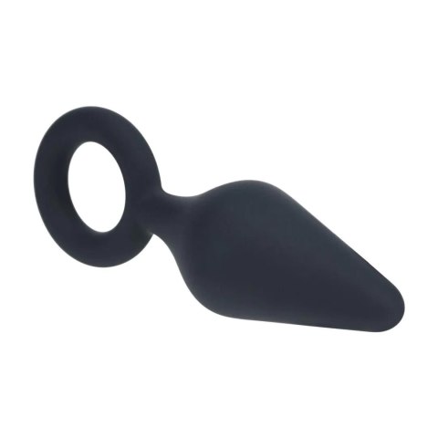 Silicone Anal Plug with Loop - S - Black Levelz