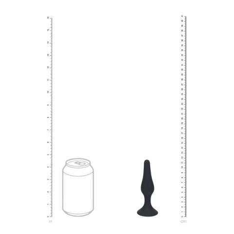 Slim Silicone Anal Plug - M - Black Levelz
