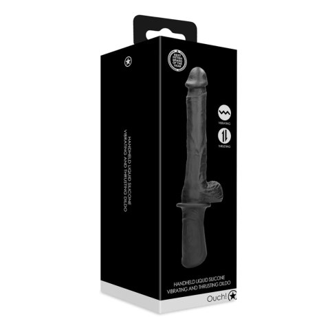 Hand Held Liquid Silicone Vibrating and Thrusting Sex Machine - Black Ouch!