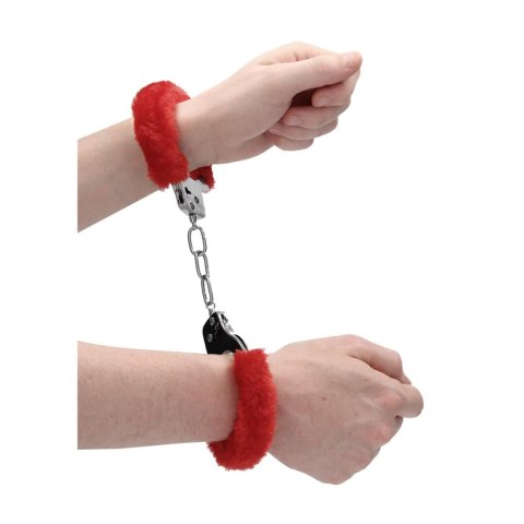 Pleasure Handcuffs Furry Red Ouch!