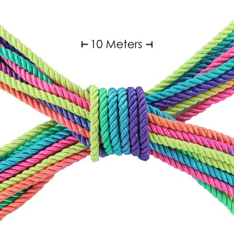 Polyester Bondage Rope - 32.8 ft / 10 m - Multicolor Bright Ouch!