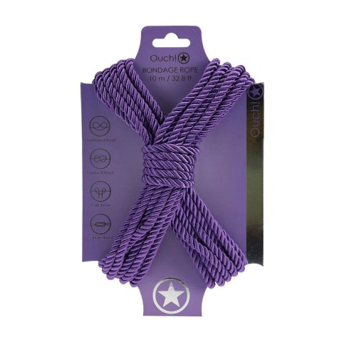 Polyester Bondage Rope - 32.8 ft / 10 m - Purple Ouch!